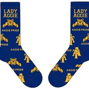 Lady Aggie Blue and Gold Socks